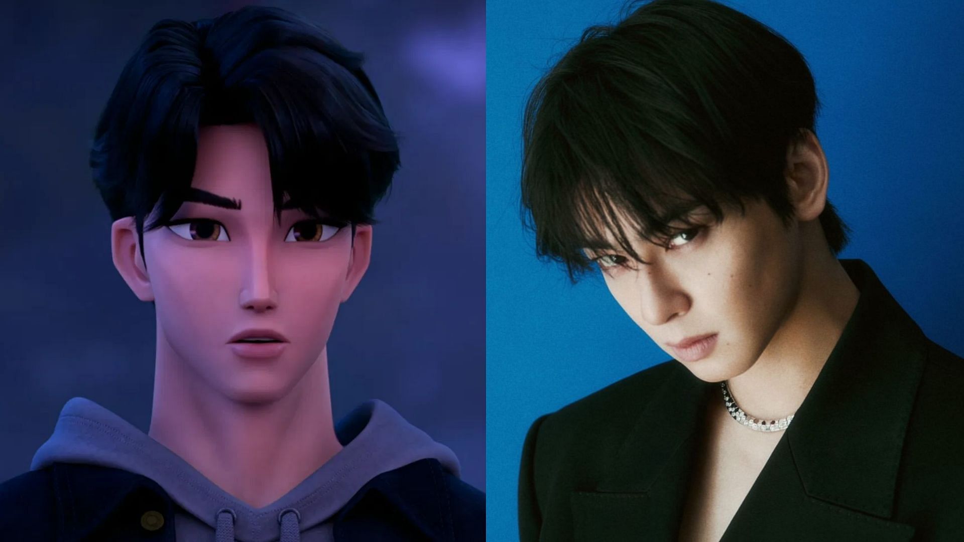 Jinu and Cha Eun-woo (Image via Netflix, Instagram/@eunwo.o_c)